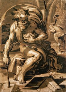 Diogenes，由Ugo da Carpi（147080-1532）雕刻（明暗对比木刻）